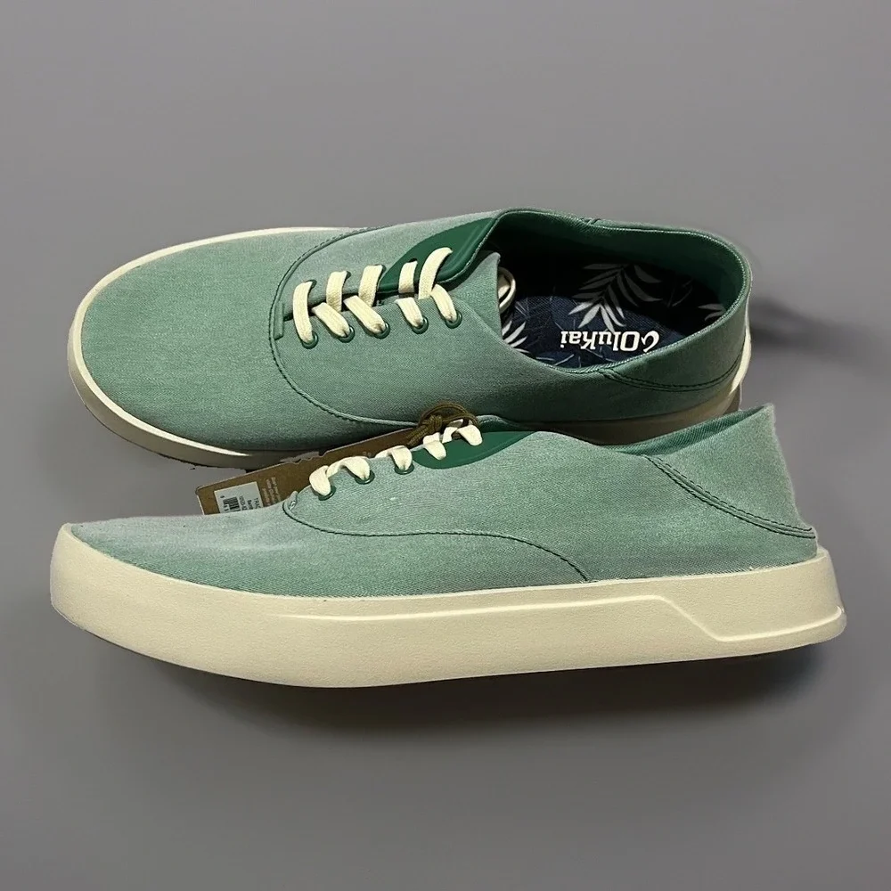 OluKai Tradewind Mens Green Canvas Lightweight Low Top Casual Sneakers Size 11M